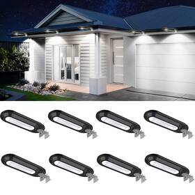Rw-pdd-cw8-dp-2 Roshwey Solar Outdoor Lights 200lm 18 Led Waterproof Gutter 8 Pack