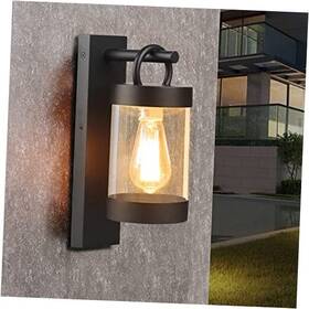 Royalux 784115018241 Wall Light Outdoor Lantern With Dusk To Dawn Sensor E26 Bulb Not 1 Pack Black