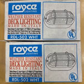Rdl-502 Royce Lighting 014817110296 Weather Resistant Deck Made In Italy White Nos