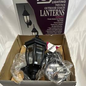 Rl2100bk Royce Lighting Vintage Twin Pack Outdoor Coach Lanterns Black Cast Aluminum Wall Mount 1999
