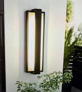81010000044888 Rrtyo Amzie 16.1 Inch Modern Black And White Rectangular Integrated Led Outdoor