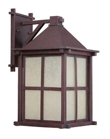 F4675-62 Rubbed Bronze And Scavo Glass Exterior Wall Mount Light Fixture 432