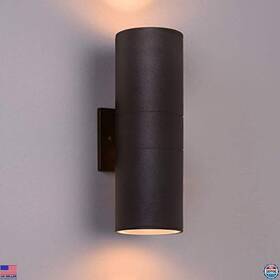 B089ytpy5k Rust-oleum Matte Black Waterproof Outdoor Wall Light Up Down Cylinder Fixture 1 Pack