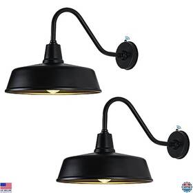 B0bd3rkqvz Rust-oleum 15 Inch Gooseneck Barn Lights Outdoor Dusk To Dawn Sensor Wall Lighting Black