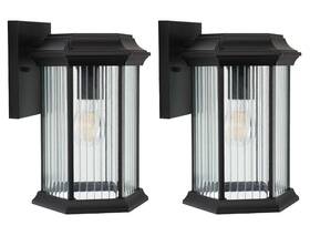 Safavieh 195058427180 Lighting Collection Hylan Black Outdoor Sconce Set Of 2 Light Fixture Led Bu