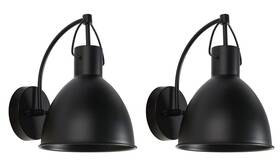 Safavieh 195058427326 Lighting Collection Priestly Black Outdoor Sconce Set Of 2 Light Fixture Led