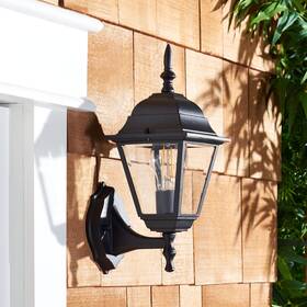 Safavieh 195058427388 Lighting Collection Rhion Black Outdoor Wall Sconce Set Of 2 Light Fixture L
