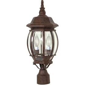 Satco 313098560531 Central Park 3-light Old Bronze Outdoor Lamp Post Head