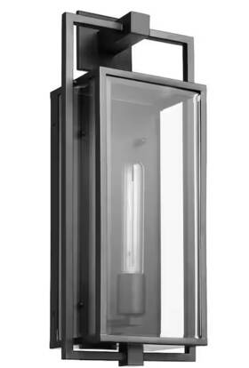 60-7545 Satco Exhibit Matte Black Outdoor Hardwired Wall Lantern Sconce