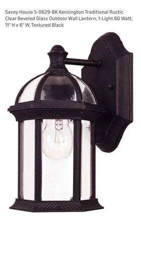 5-0629-72 Savoy House Kensington Rustic Bronze Outdoor Wall Lantern Clear Glass 1-light