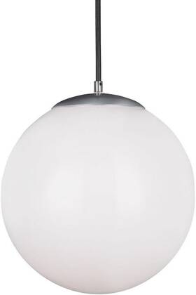 6024en3-04 Sea Gull Lighting Generation Hanging Globe One Light Pendant Satin Aluminum