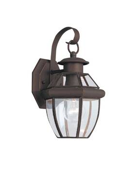 8038-12 Sea Gull Lighting 8037-12 Lancaster 1 Light 12 Inch Black Outdoor Wall Lantern