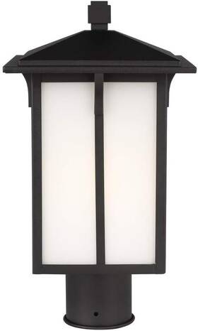 8252701-12 Sea Gull Lighting Generation 1-light Tomek Traditional Outdoor Post Lantern Black 8252701