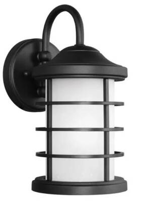 8524451en3-12 Sea Gull Lighting Small 1-light Black Wall Lantern