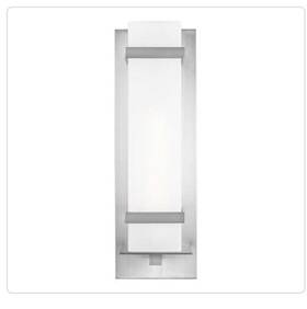 8720701-04 Sea Gull Lighting Generation Alban Lg 1-lt Outdoor Wall Sq Alum/etch Opal -