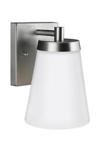 8538601-04 Sea Gull Lighting Renville 1 Light Satin Aluminum Outdoor Fixture