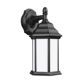 8338751-12 Sea Gull Sevier 1-lt Downlight Outdoor Wall Lantern Black Satin 8338751-12 Sea Gull Sevier 1-lt Downlight Outdoor Wall Lantern Black Satin