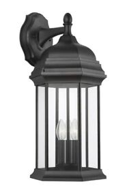 8738703-12 Sea Gull Sevier 3-light Outdoor Wall Light In Black