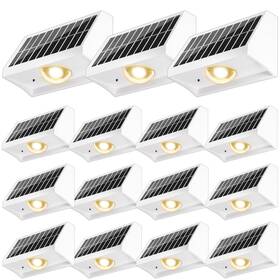 Senlukit 759176623017 Solar Fence Lights Outdoor Waterproof High Brightness Led Spot 16 Pack White