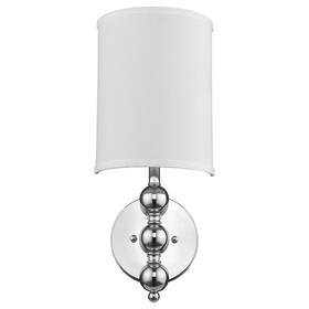 Silver Chrome Wall Light Linen Fabric Shade 808230010703 With