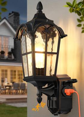0022-wu-segf-1pus Slypadan Porch Lights With Outlet Outdoor Motion Sensor Dusk To Dawn Exterior L