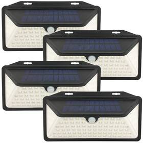 Es-le-11a Solar Plus 100 Led Outdoor Wall Light Upgraded Panel To 11.8 In And 3 Modes Sec