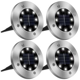 Ip65 Solarek 617201856284 4pcs Solar Powered Ground Light Outdoor Waterproof Buried In-ground Lamp