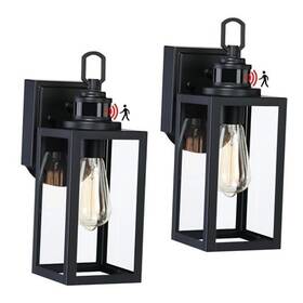 Solite Lighting Co. Limited 600310144939 Dusk To Dawn Outdoor Wall Lantern Pir 13.75 Inch With And D2d Black