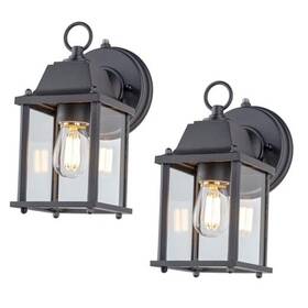 Solite Lighting Co. Limited 741365851394 Dusk To Dawn Outdoor Wall Lantern Sconce Waterproof 2-pk D2d Black Solite Lighting Co. Limited 741365851394 Dusk To Dawn Outdoor Wall Lantern Sconce Waterproof 2-pk D2d Black