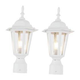 Solite Lighting Co. Limited 795847467177 16 Inch Outdoor Lamp Post Light Fixture Exterior Pole 2-pack White Finish Solite Lighting Co. Limited 795847467177 16 Inch Outdoor Lamp Post Light Fixture Exterior Pole 2-pack White Finish