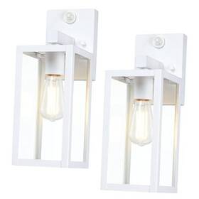 Solite Lighting Co. Limited 795847467467 Dusk To Dawn Large Outdoor Wall Lantern 13 Inch With Pir And D2d White-2 Pack