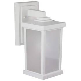 Sc51sf-le26c-wh Solus 11.6 Inch X 5 White Led Square Composite Outdoor Wall Lantern Sconce With