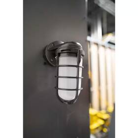 Southwire 313024989948 Hammered Black Led Outdoor Bulkhead Light With Vapor Tight Wall Mounted