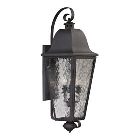 24649-c Spark And Spruce Brant 4 Light 37 Inch Charcoal Outdoor Sconce