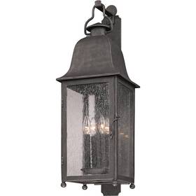 20185-ap Spark & Spruce And Pella 4 Light 31.5 Inch Aged Pewter Outdoor Wall Sconce