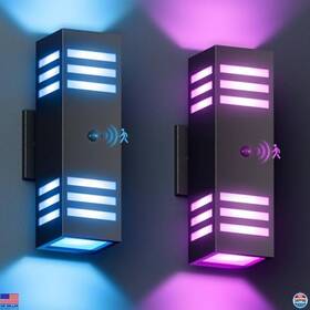 B0dmshlkgx Stanley Smart Motion Sensor Porch Light 2 Pack Rgb Dusk To Dawn Wifi Outdoor Lighting