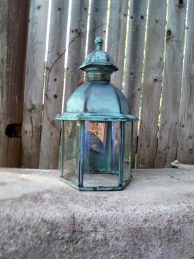 3312b Sturdy Lantern Outdoor Wall Acid-etched Verde Green