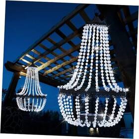 Sunnypark 768561906154 Hanging Solar Lantern Outdoor 28 Inch Modern Clear Crystal Acrylic Chandelier Sunnypark 768561906154 Hanging Solar Lantern Outdoor 28 Inch Modern Clear Crystal Acrylic Chandelier