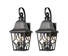 Ym-c7-7-492 Sunpez 2 Pack Lights Black Porch Light Waterproof Outdoor Coach Wall Sconce