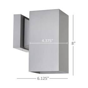 F6891-58 Sunset Lighting 1-light Silver Powder Coat Square Outdoor Sconce