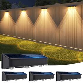 Kf04h-3-4 Sununiny Solar Fence Lights 3-lens Wall Outdoor Waterproof 3-colors Garde