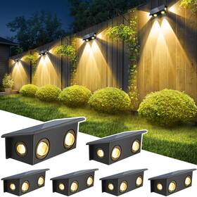 Ts-g0308-30-6p T-sun Solar Fence Lights 6 Pack Powered 3000k Warm White Ip65 Ts-g0308-30-6p T-sun Solar Fence Lights 6 Pack Powered 3000k Warm White Ip65
