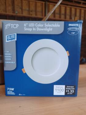 Dr6blcct1 Tcp New Lot Of 6 Dr6cct2 Inch Recessed Snap-in Led Downlight 3 4 5k