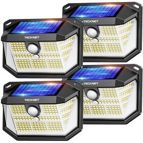 Tecknet 056243608164 231 Led Solar Motion Lights Outdoor Waterproof 4 Pack 300 Security