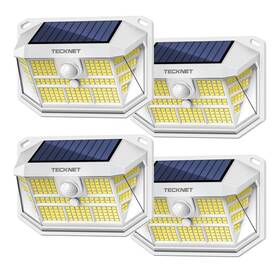 Hsl001 Tecknet 231 Led Solar Lights For Outside Waterproof 4 Pack 300 Security Wall