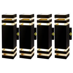 Al-4-2-350 Tesjaso 4 Pack Led Up Down Porch Wall Light Modern Dusk To Dawn Outdoor
