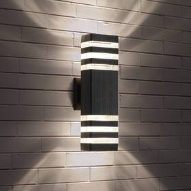 3-t-wgbd-1 Tewei 1 Pack Led Square Up And Down Lights Outdoor Wall Mount Light 3-layer Black