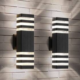 3-t-wgbd-2 Tewei Up And Down Outdoor Lights Exterior Wall Light Fixture 3-layer Black M