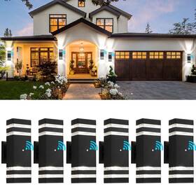 Ol2y6p Tewei 6 Pack Modern Black Outdoor Dusk To Dawn Lights 2-layer Up And Down Ex Ol2y6p Tewei 6 Pack Modern Black Outdoor Dusk To Dawn Lights 2-layer Up And Down Ex