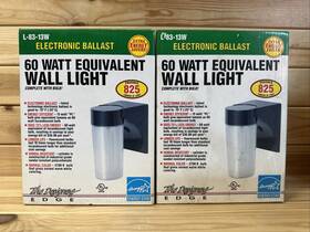 L-83-13w The Designers Edge Lot Of 2 - Electronic Ballast Outdoor Wall Light Complete With Bulb 60w